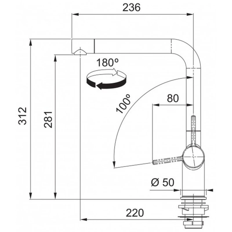 Franke FN 6100.901 ACTIVE NEW Mélangeur De Cuisine , A Bec Noir Mat 115.0653.371 – Image 2