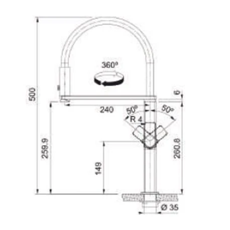 Franke Mitigeur Cuisine Centinox Plus Semi-Pro Inox 543484
