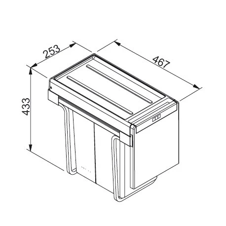 Franke Poubelle Sous évier Cube 30, 2 Bacs 15 + 15 Litres 015672 – Image 3