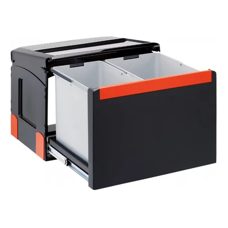 Franke Poubelle Sous évier Cube 50, 2 Bacs 18 + 14 Litres 038183