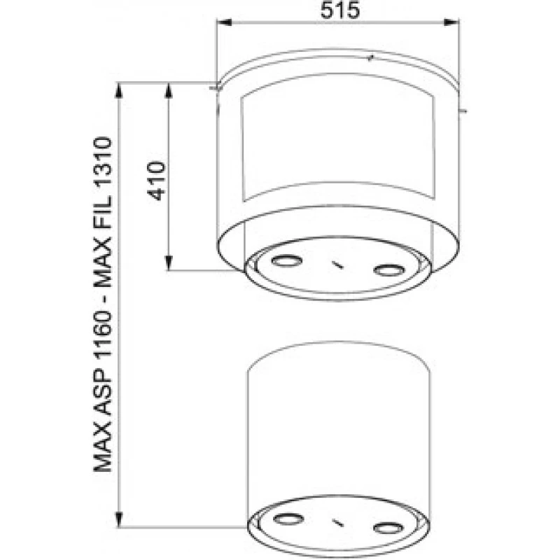 Franke FUDL Jupiter Hotte îlot Et Plafond - Lustre (moteur Non Inclus), Inox 521319 – Image 2