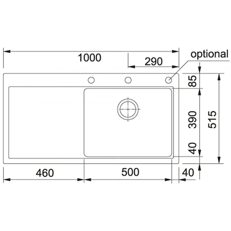 Franke MTG 611 MYTHOS , Evier Fragranit, Avec égouttoir A Droite, Onyx 114.0250.183 – Image 3