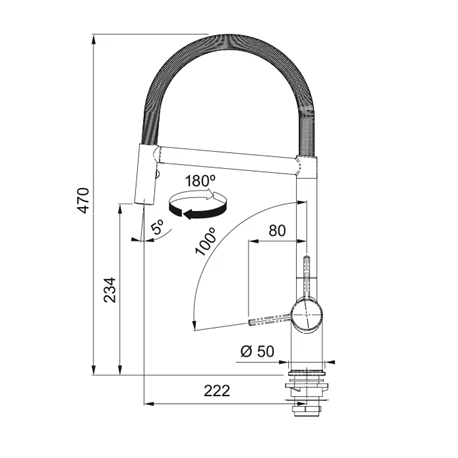Franke Mitigeur Cuisine Active Semi Pro à Douchette Chrome 056624 – Image 5