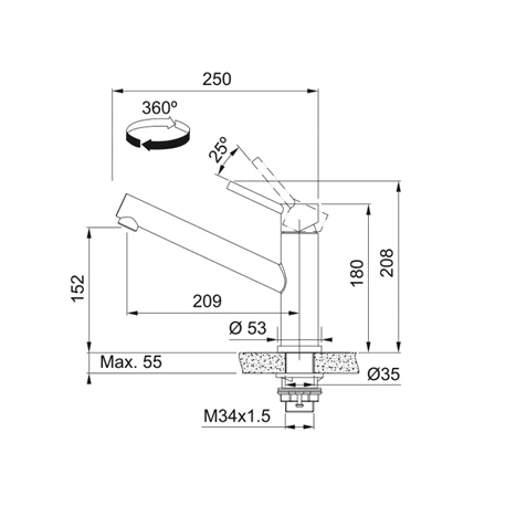 Franke Mitigeur Cuisine Orbit A Bec Inox 650557 – Image 4