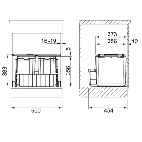 Franke Poubelle Sous évier Sorter Duo 60, 2 Bacs 44 Litres 414024 – Image 3